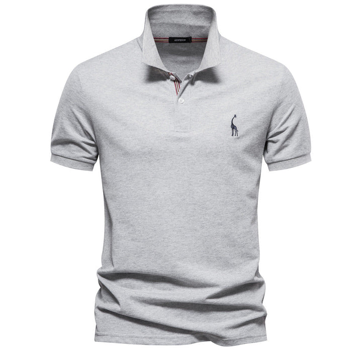 Herren klassisches Poloshirt aus atmungsaktiver Baumwolle mit modischem Kragen Drune