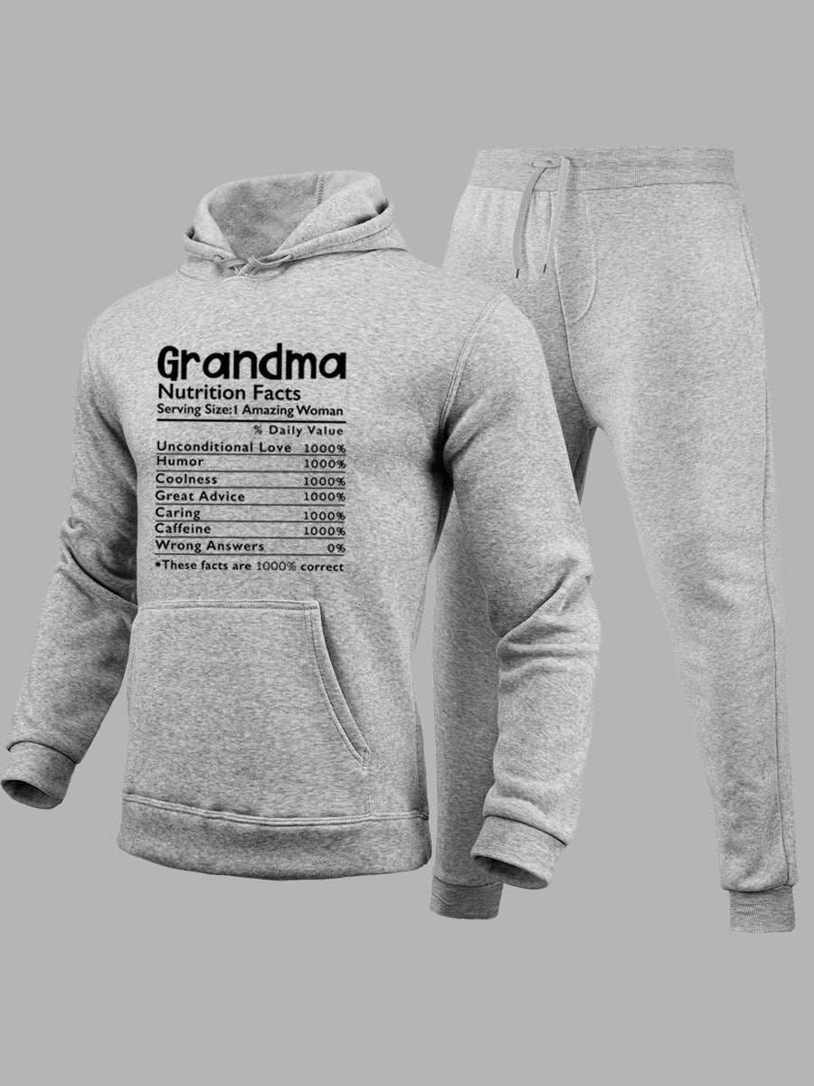 Damen lässiges Hoodie und Jogginghose Set mit motivierendem Aufdruck Drune
