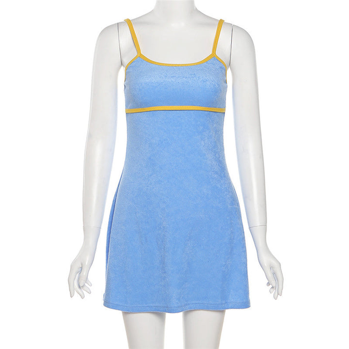 Damen Freizeitkleid mit feinem Frottee-Material und verstellbaren Trägern Drune