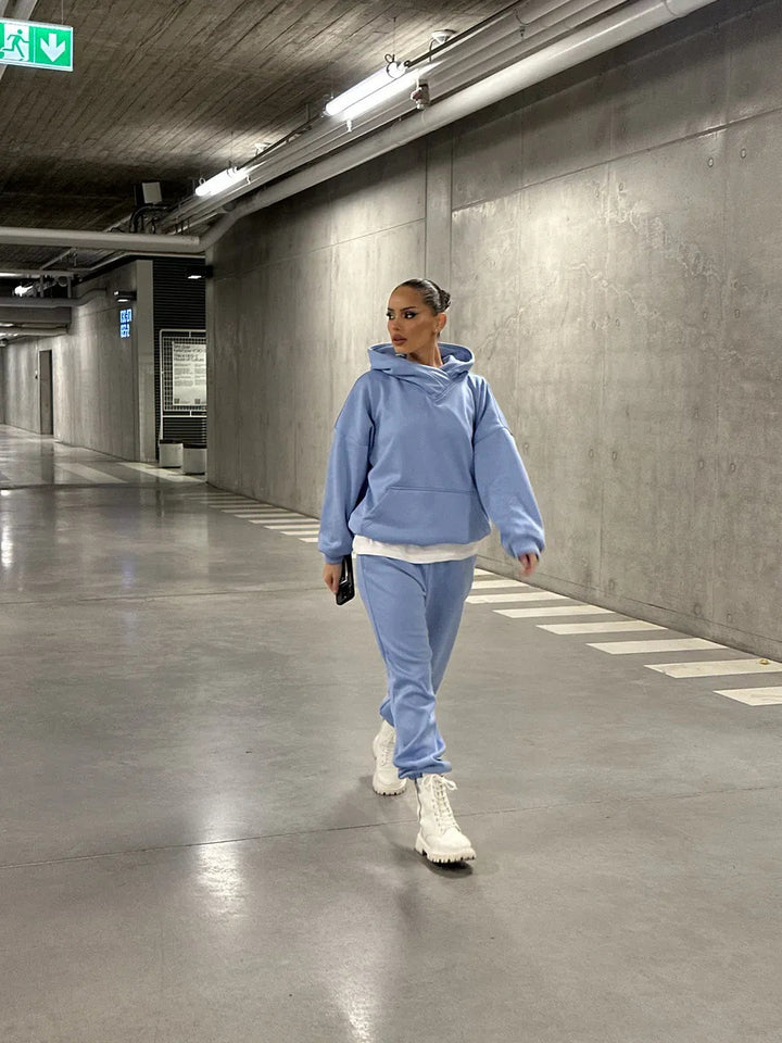 Damen Hoodies und Jogginghose Set Drune