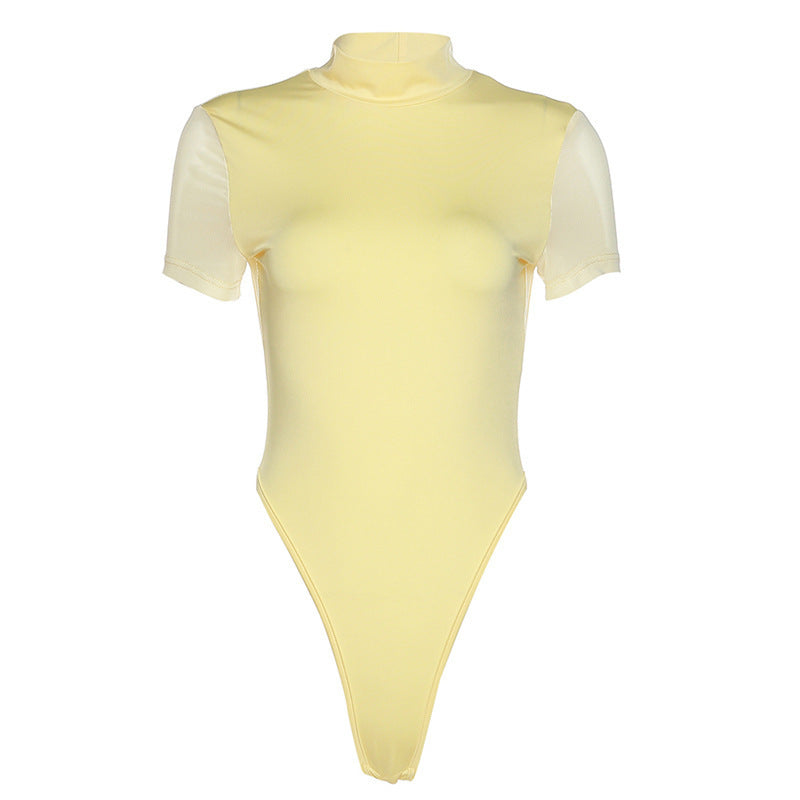 Damen Figurbetontes Bodysuit mit Hochkragen Drune