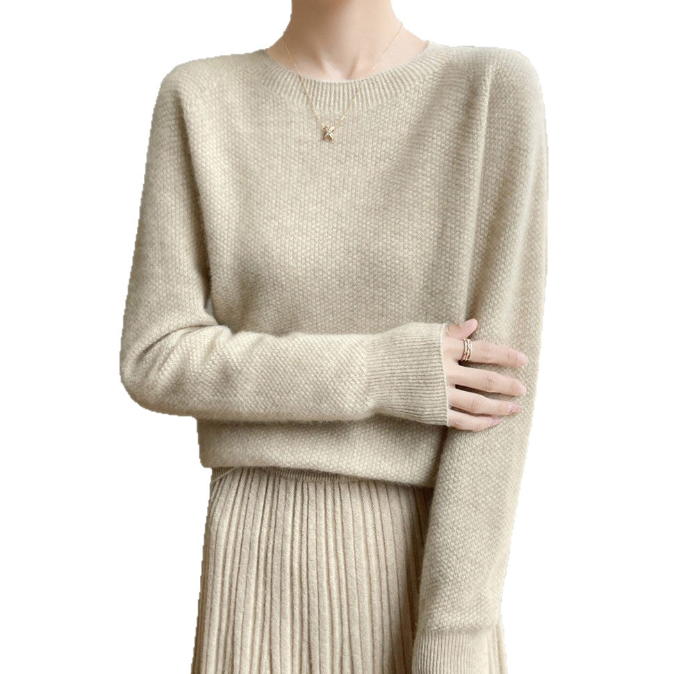 Damen Feinstrickpullover mit lockerer Passform und elegantem Rundhalsausschnitt Drune