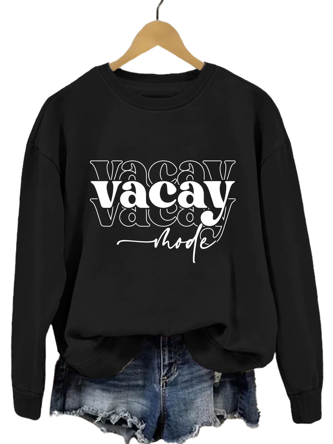 Damen Sweatshirt mit lässigem Schriftzug und entspannter Passform Drune