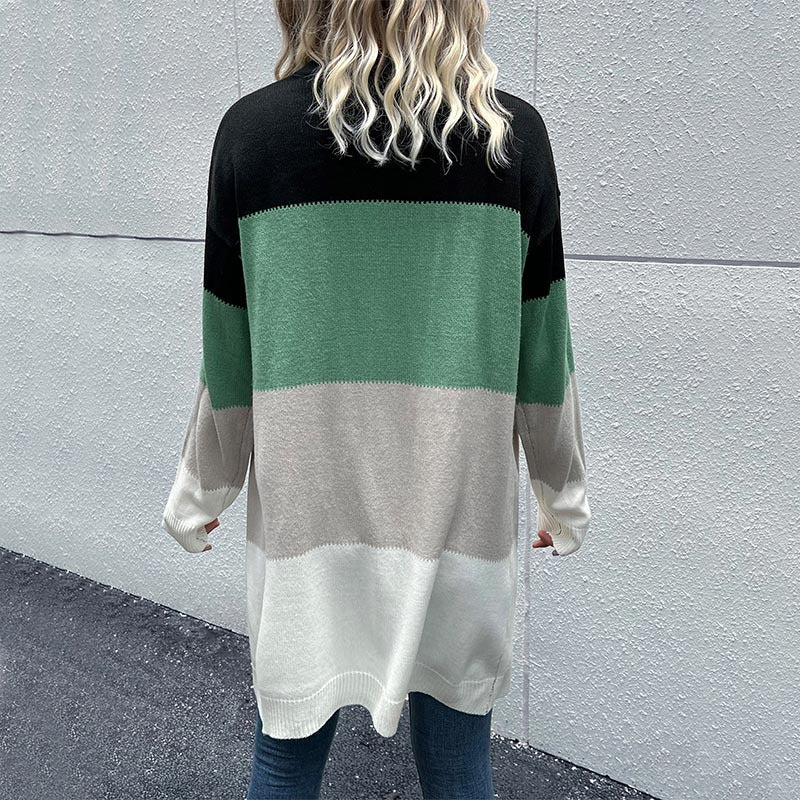 Damen Strickjacke im modischen Farbblockdesign Drune