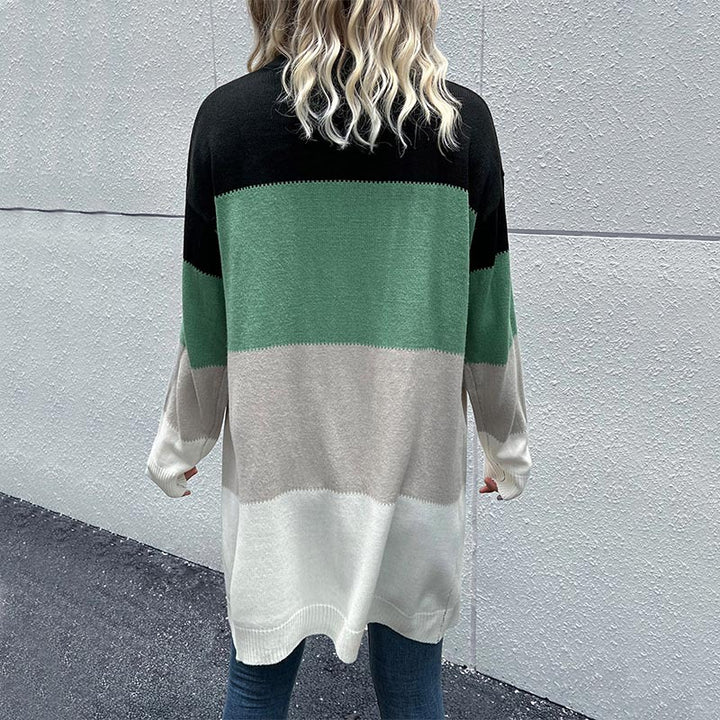 Damen Strickjacke im modischen Farbblockdesign Drune