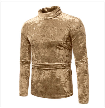 Herren eleganter Rollkragenpullover aus luxuriösem Samtstoff Drune