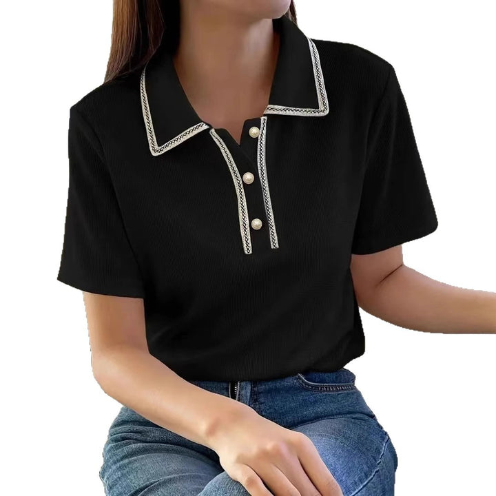 Damen Polo-Shirt mit Perlendetail Drune