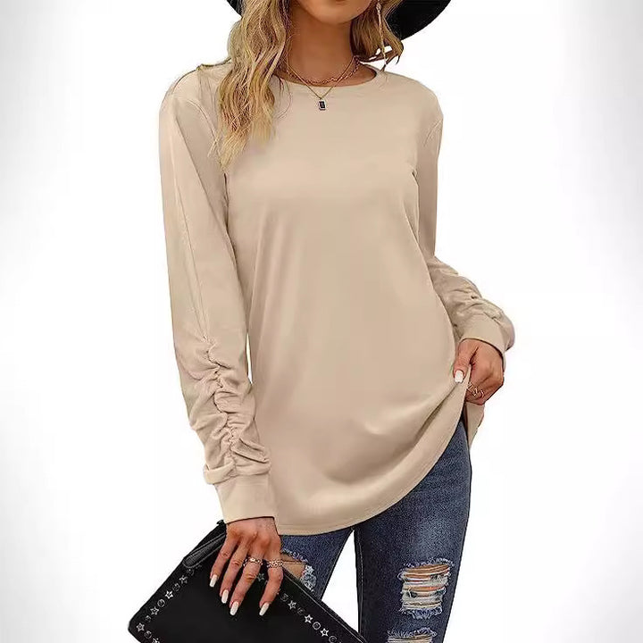 Damen lässiges Langarmshirt aus weichem Baumwollmix Drune