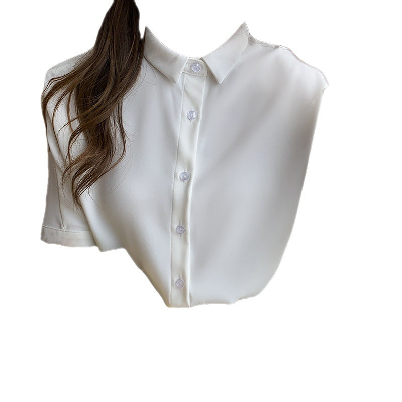 Damen Kurzarm Bluse mit elegantem Stehkragen und modischem Schnitt Drune