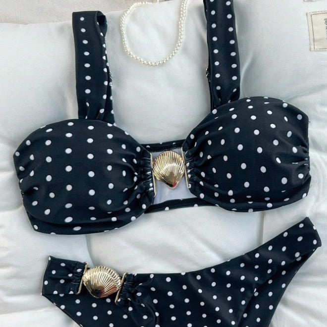 Damen Bandeau-Bikini-Set mit Muschel-Detail Drune