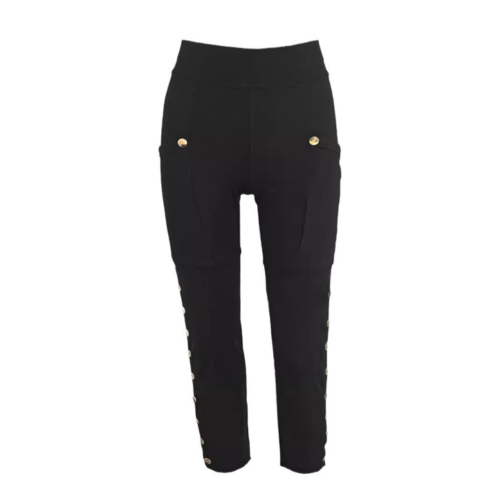 Damen Sportliche Premium-Hose mit praktischen Seitentaschen und Druckknopfdetails Drune
