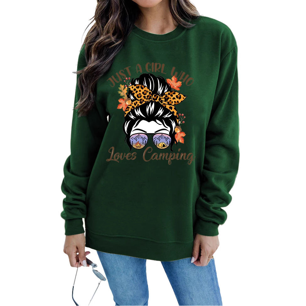 Damen Sweatshirt mit künstlerischem Campingmotiv Drune