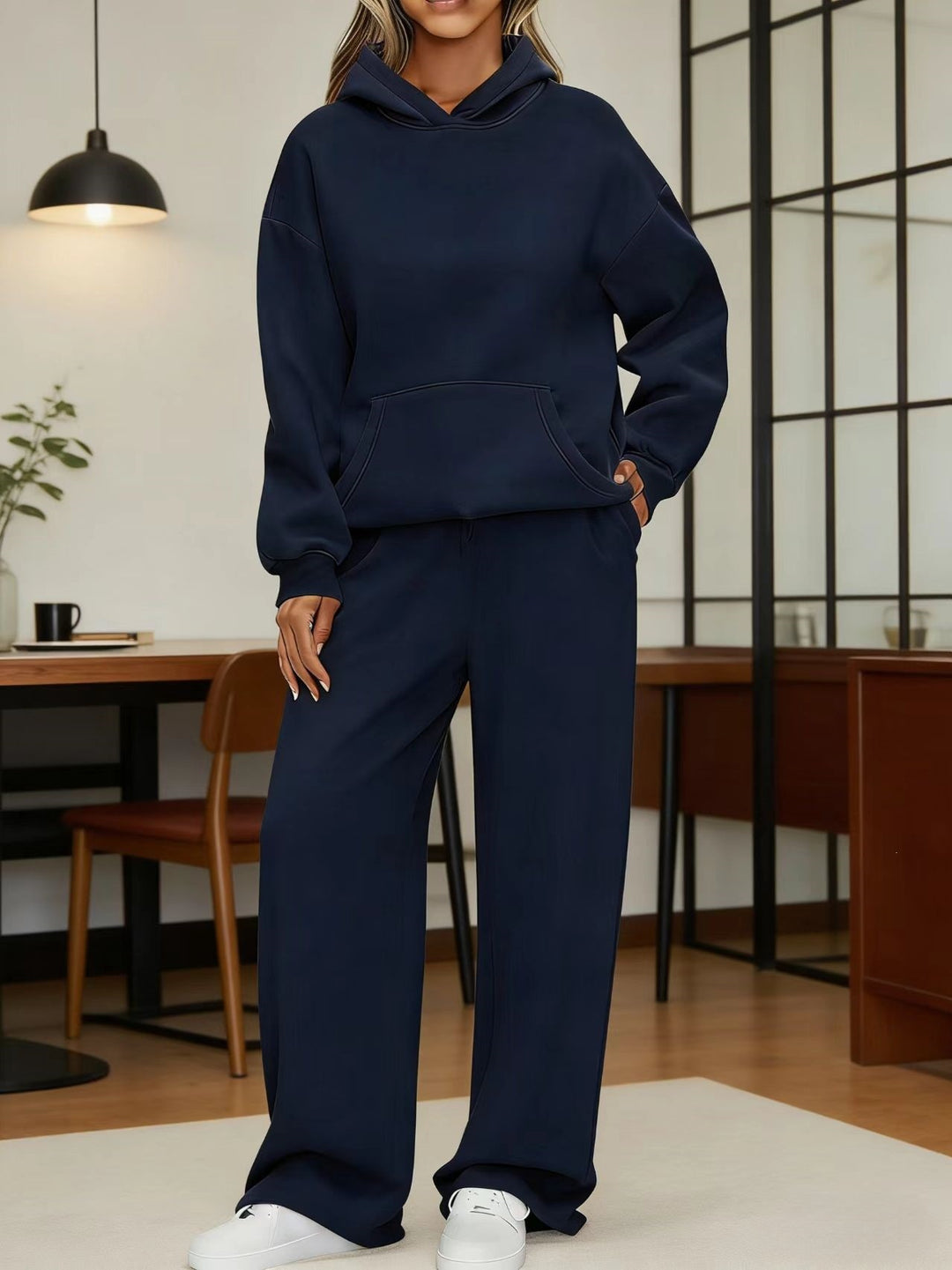 Damen nan kuscheliges Oversize Hoodie und weite Jogginghose Set Drune
