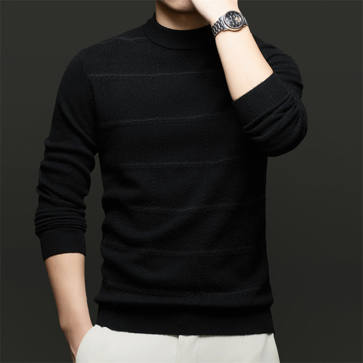 Herren Strickpullover mit elegantem Stehkragen und feiner Struktur Drune