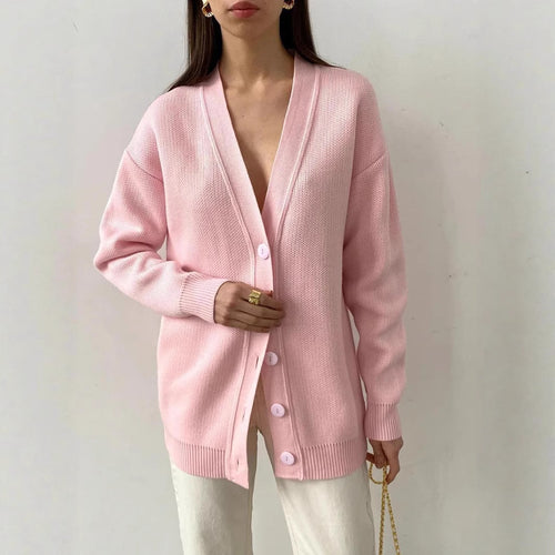 Damen Strickjacke mit V-Ausschnitt und feiner Rippstruktur Drune