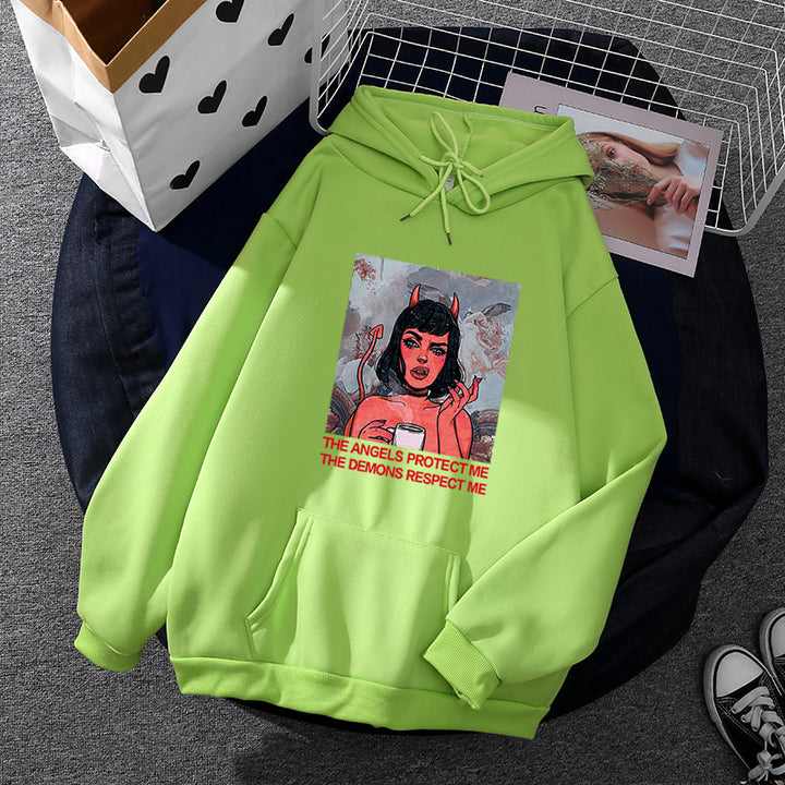 Damen Hoodie mit kreativem Grafikdruck Drune