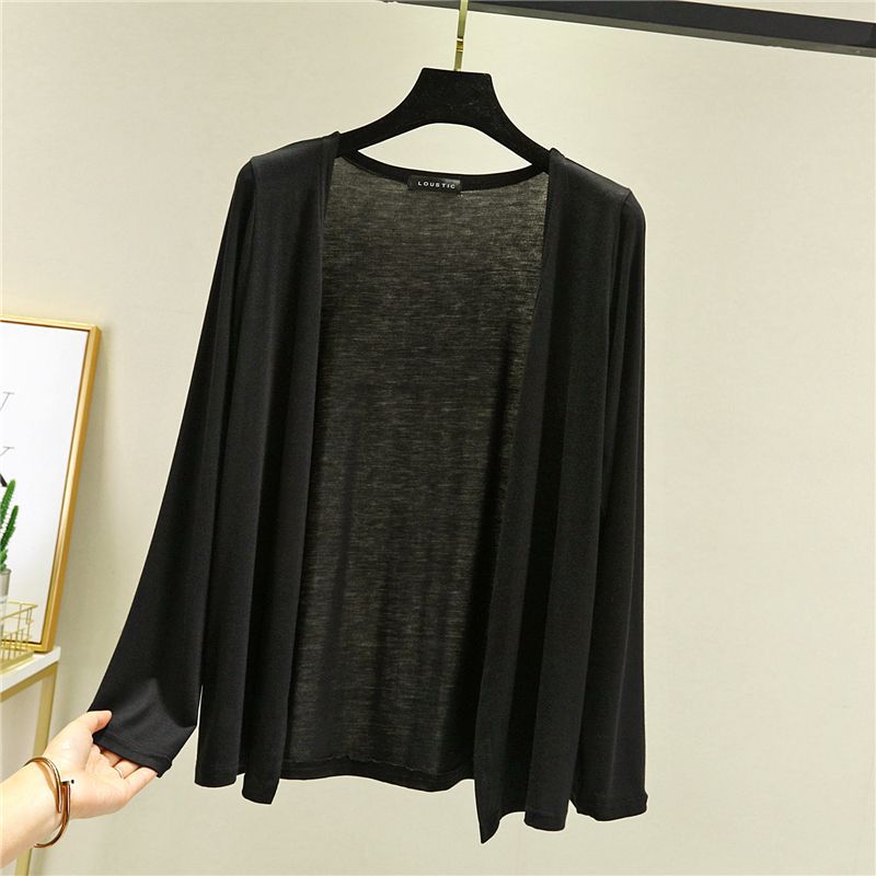Damen leichte Strickjacke mit offenem Schnitt und langen Ärmeln Drune