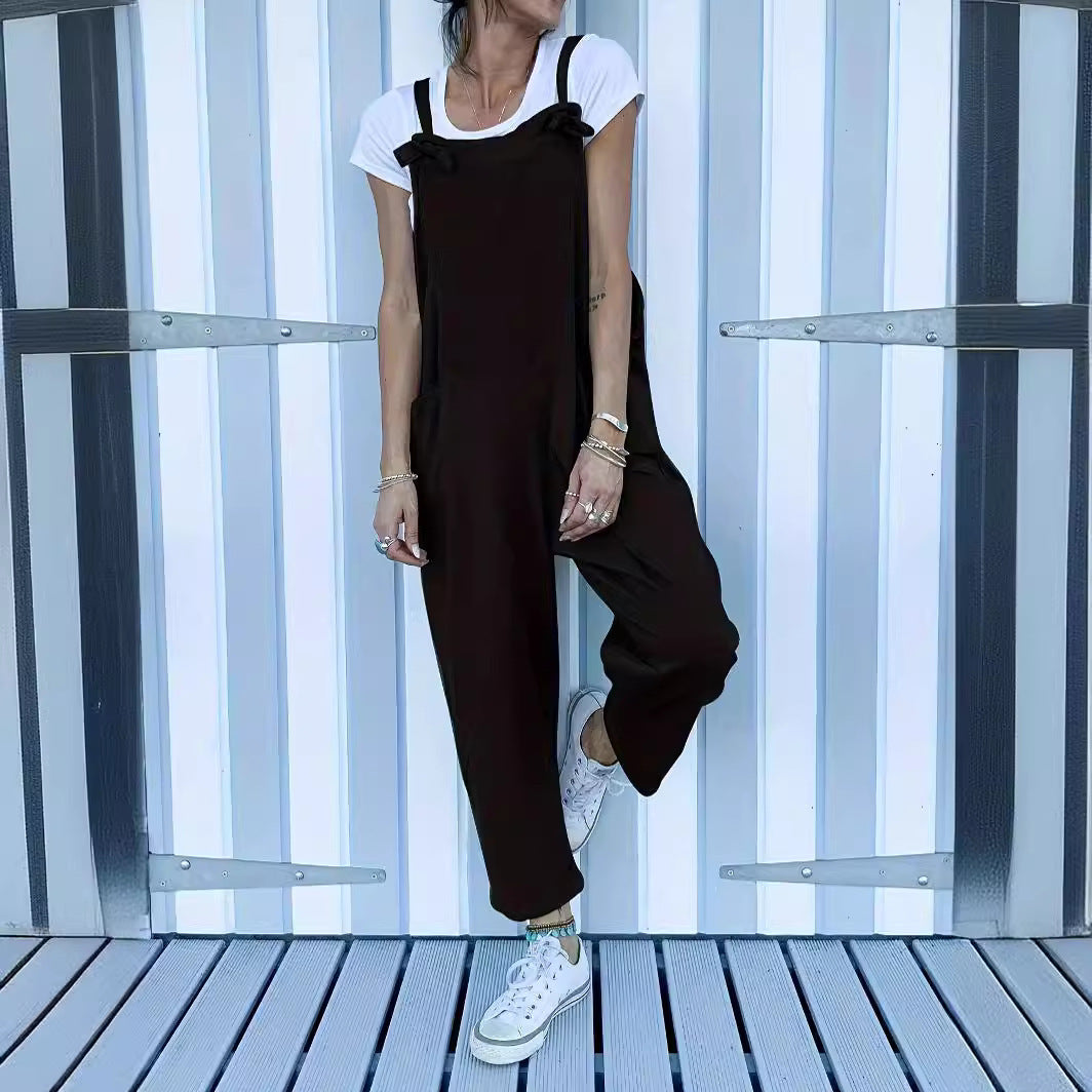 Damen Lässiger Jumpsuit mit praktischen Seitentaschen Drune
