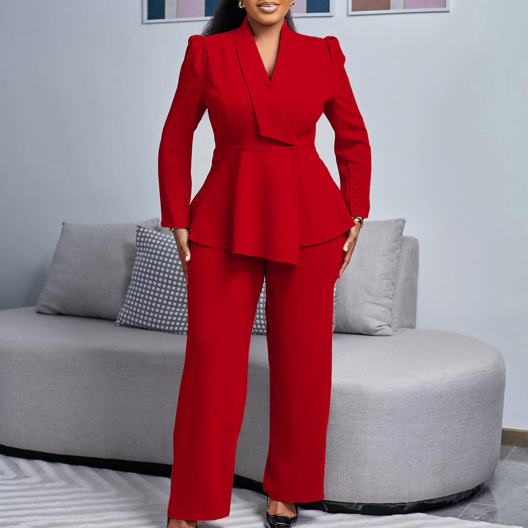 Damen Anzug mit elegantem Blazer und weitem Hosenbein Drune