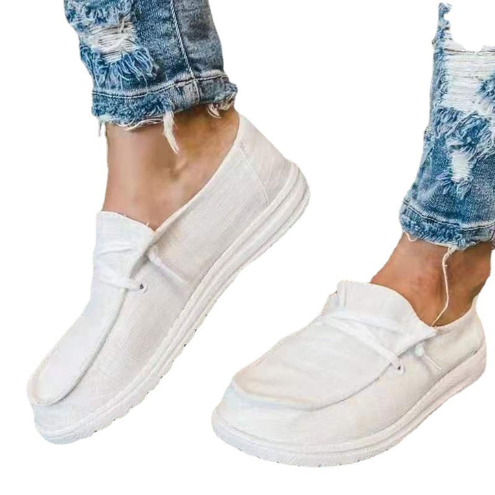Damen bequeme Slip-On Sneakers mit atmungsaktivem Obermaterial und flexibler Sohle Drune