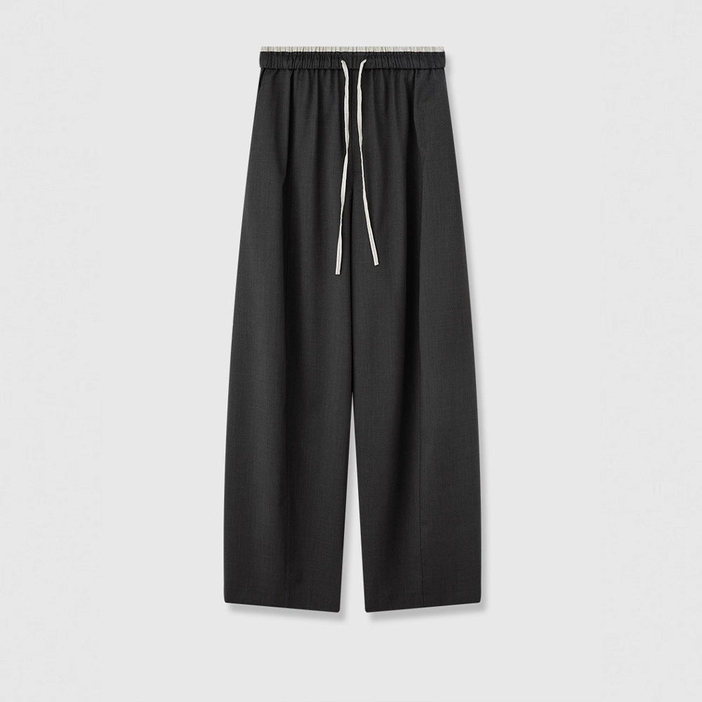 Damen weite Stoffhose mit elastischem Bund und praktischen Taschen Drune