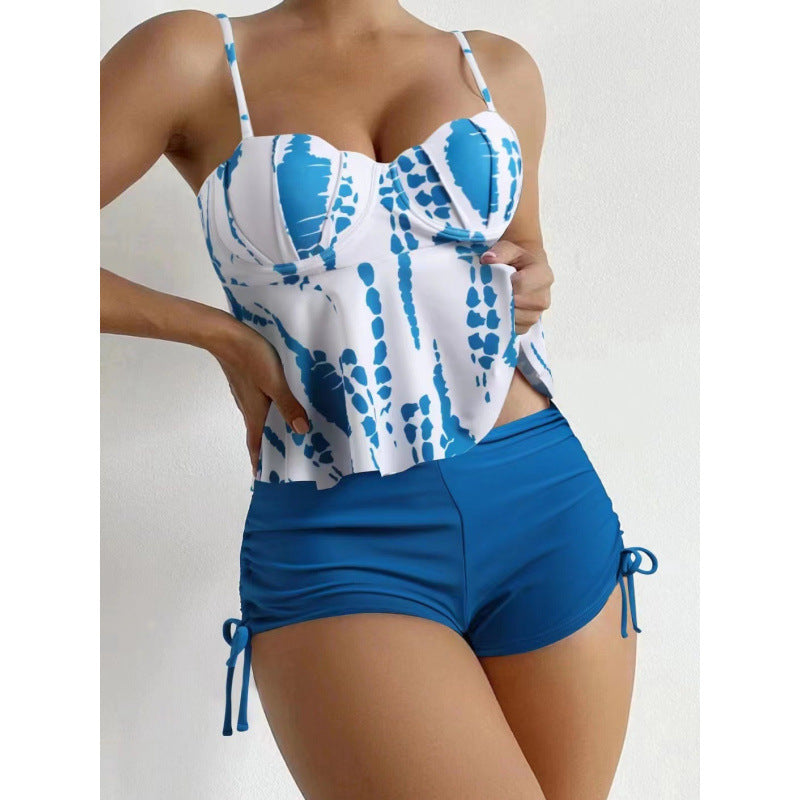 Damen Tankini-Set mit elegantem Volant-Oberteil und hohem Taillenslip Drune