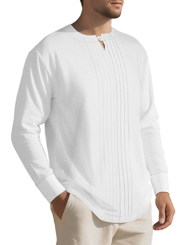 Herren Elegantes Langarmhemd mit strukturiertem Design Drune