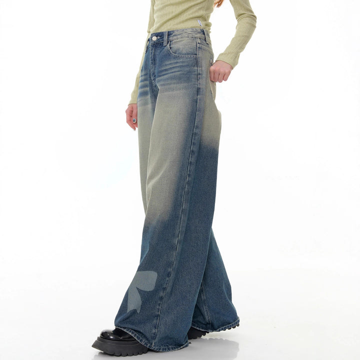 Damen Weite Denim-Hose mit aufregenden Schleifendetails Drune
