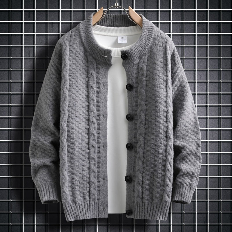Damen Strickjacke mit strukturiertem Zopfmuster und durchgehenden Knöpfen Drune