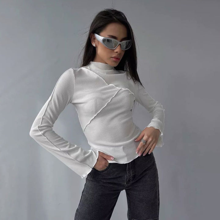 Damen eleganter, lässiger Langarmshirt Drune