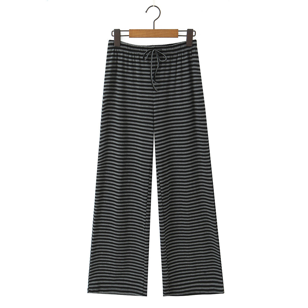 Damen Weite Streifenhose mit elastischem Bund Drune
