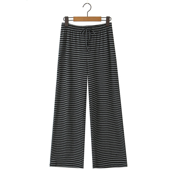 Damen Weite Streifenhose mit elastischem Bund Drune