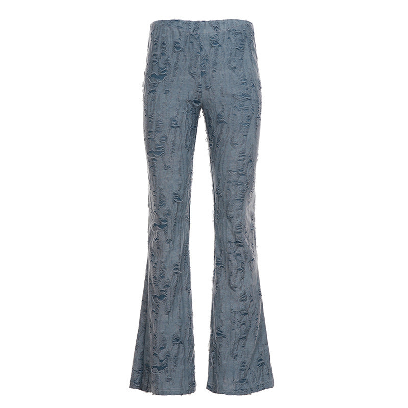Damen Flared Jeans mit modischen Destroyed-Details Drune