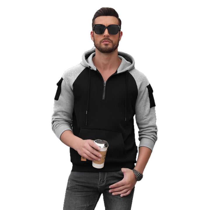 Herren Modischer Kapuzenpullover mit praktischen Reißverschluss-Details und sportlichem Schnitt Drune