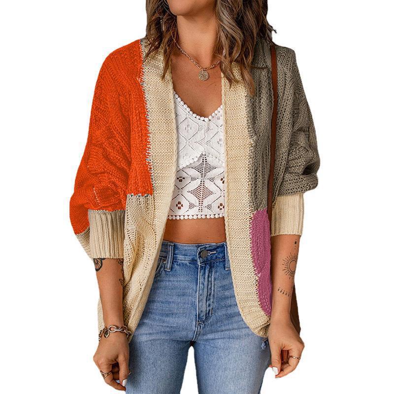 Damen Lässige Strickjacke mit asymmetrischem Muster Drune