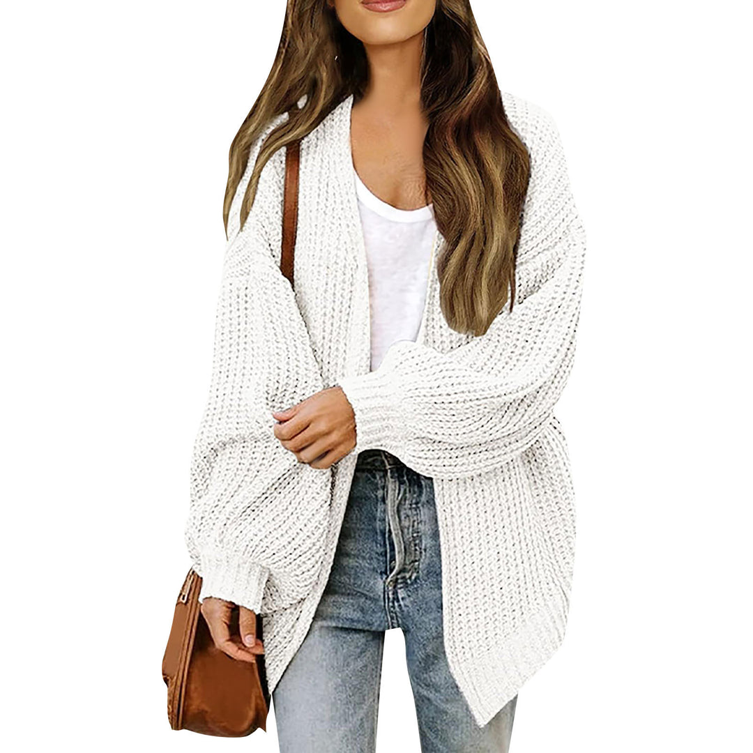 Damen Oversized Chunky Strickjacke Drune