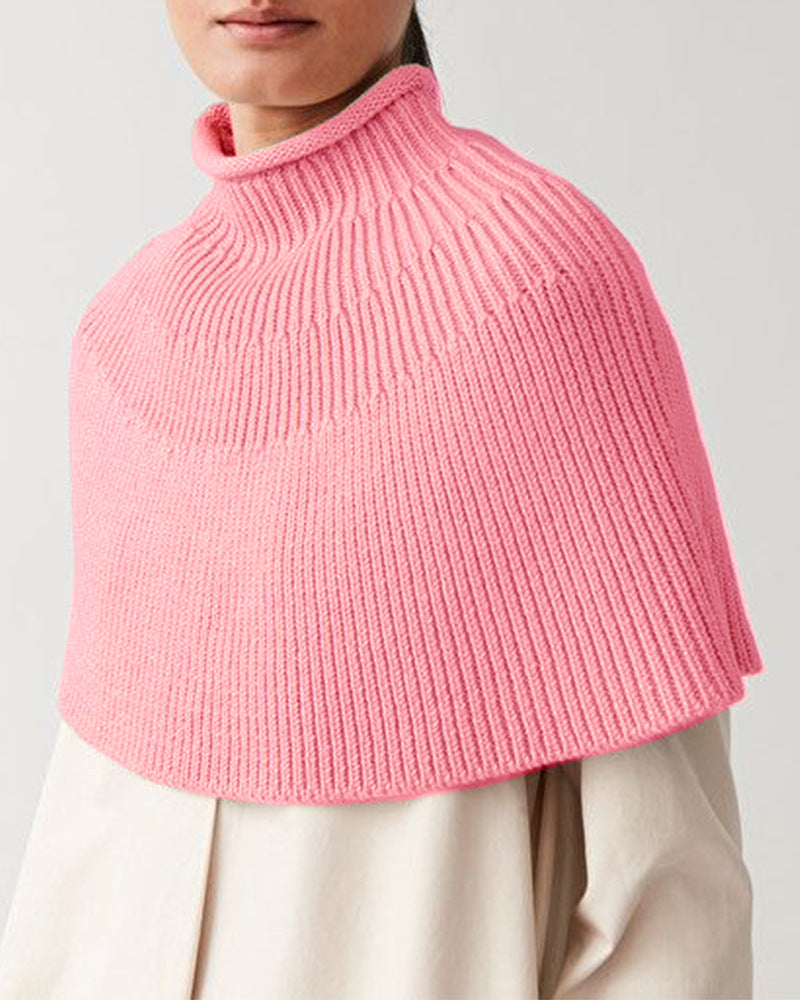 Damen Strickcape mit hochgeschlossenem Kragen Drune