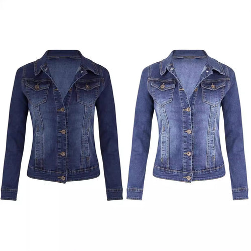 Damen taillierte Jeansjacke im modernen Design mit elastischen Einsätzen Drune