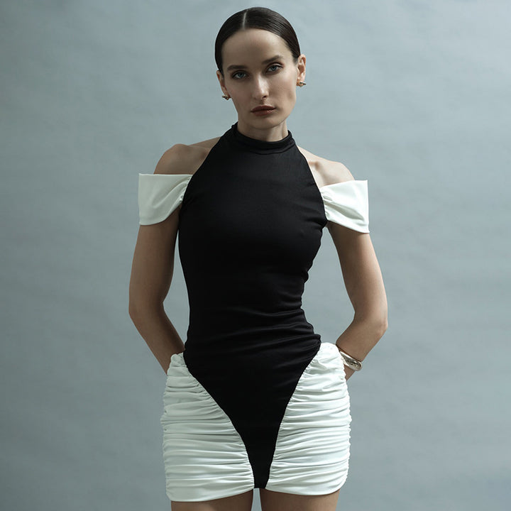 Damen Figurumspielendes Kleid mit durchgehendem Rüschendesign Drune
