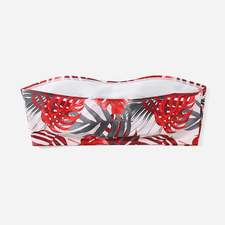 Damen Bandeau-Bikini Top mit floralem Design Drune