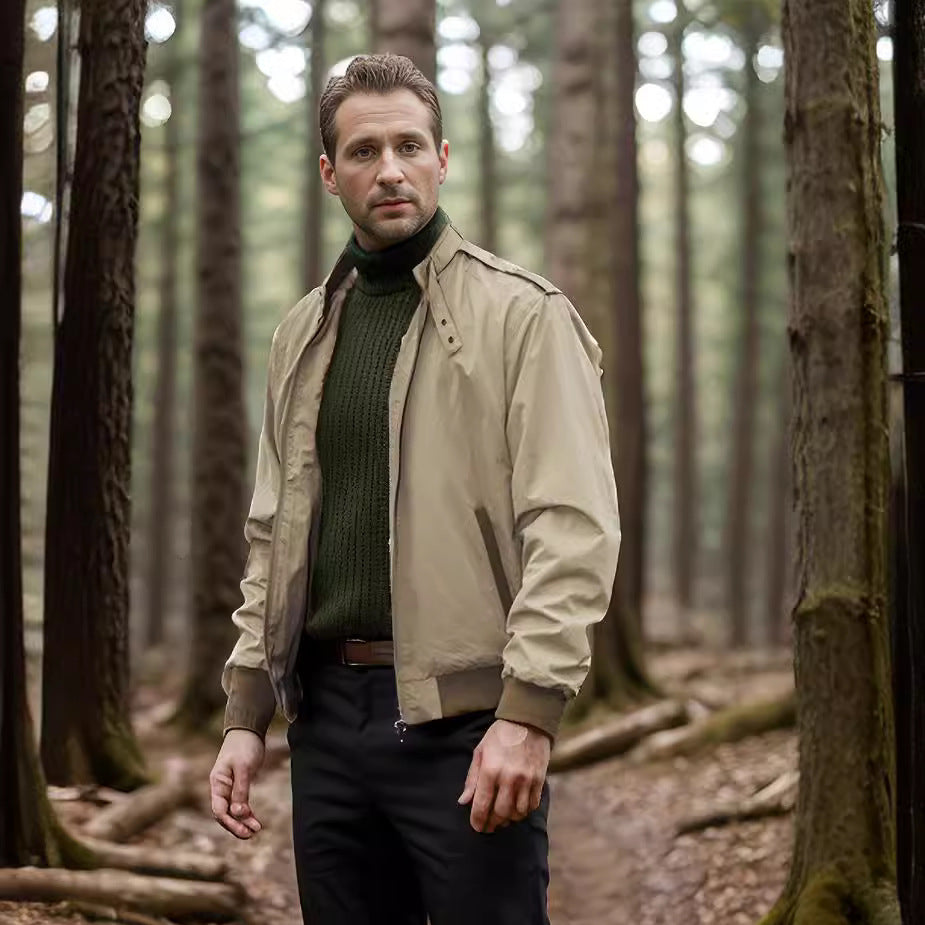 Herren leichte und funktionale Übergangsjacke mit hochschließendem Kragen Drune
