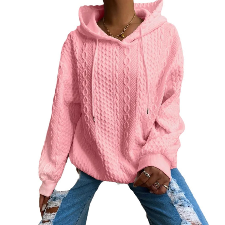 Damen gemütlicher Hoodie mit strukturiertem Strickdesign Drune