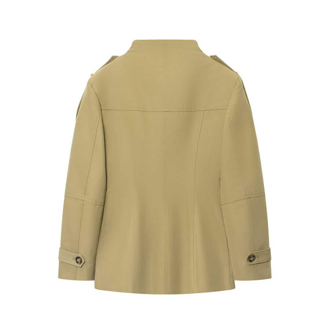 Damen modische Utility-Jacke mit praktischen Taschen und betonten Schulterdetails Drune