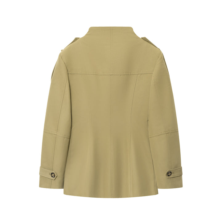 Damen modische Utility-Jacke mit praktischen Taschen und betonten Schulterdetails Drune