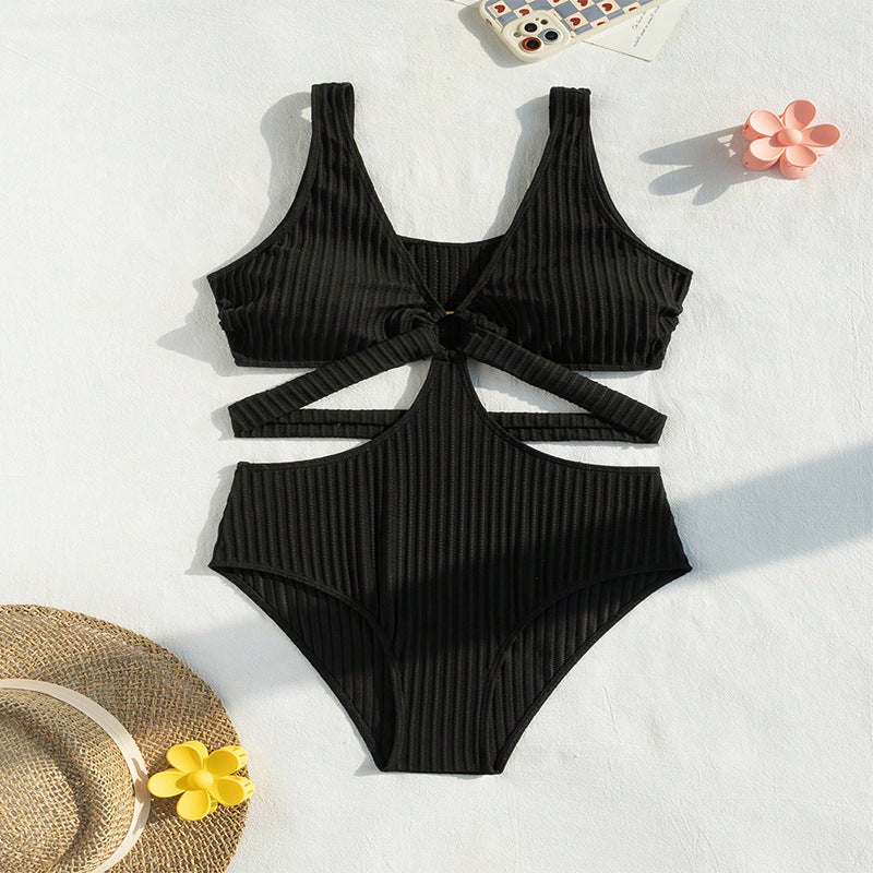 Damen Einteiler Badeanzug mit raffinierten Cut-Out-Details Drune