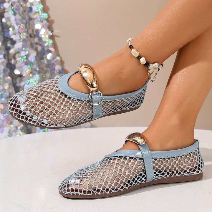 Damen stilvolle Netzschuhe mit modischem Riemen Drune