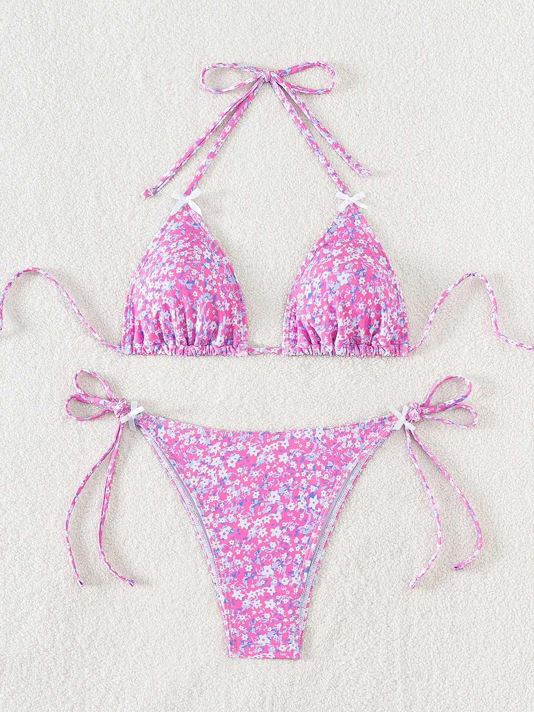Damen Triangel-Bikini mit verspieltem Palmenmuster Drune