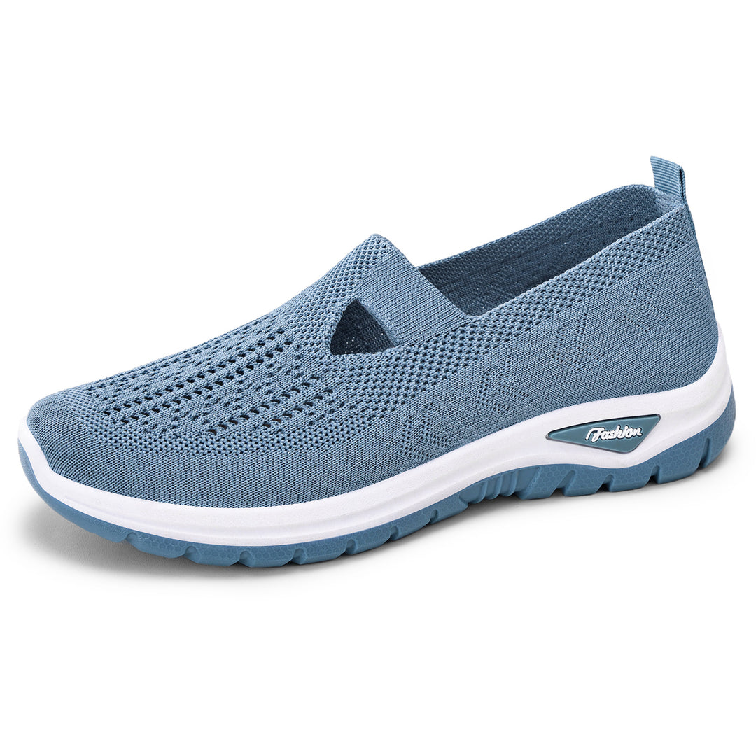 Damen nan gestrickter Schlupfsneaker mit atmungsaktivem Obermaterial und stoßdämpfender Profilsohle Drune