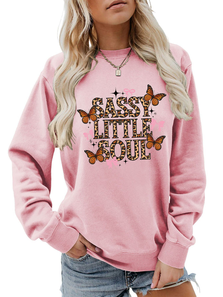 Damen Sweatshirt mit kunstvollem Schmetterlingsdesign Drune