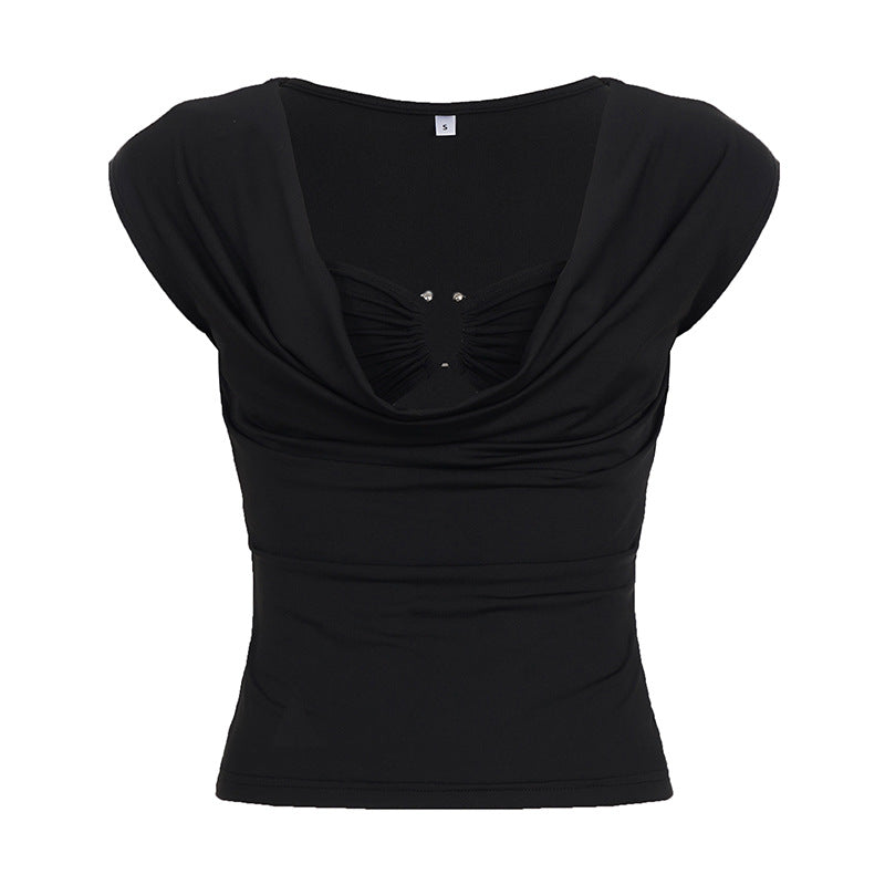 Damen Elegantes Oberteil mit tiefem V-Ausschnitt und raffiniertem Drapé Drune